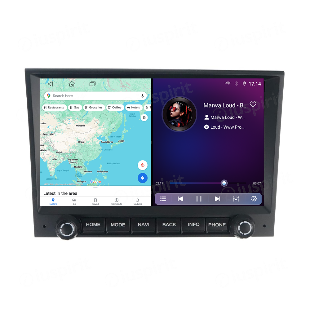 ANDROID autoradio navigatore per Porsche 911 996 997 986 Porsche Cayman Porsche Boxster CarPlay Android Auto GPS USB WI-FI Bluetooth 4G LTE Nero - immagine 2