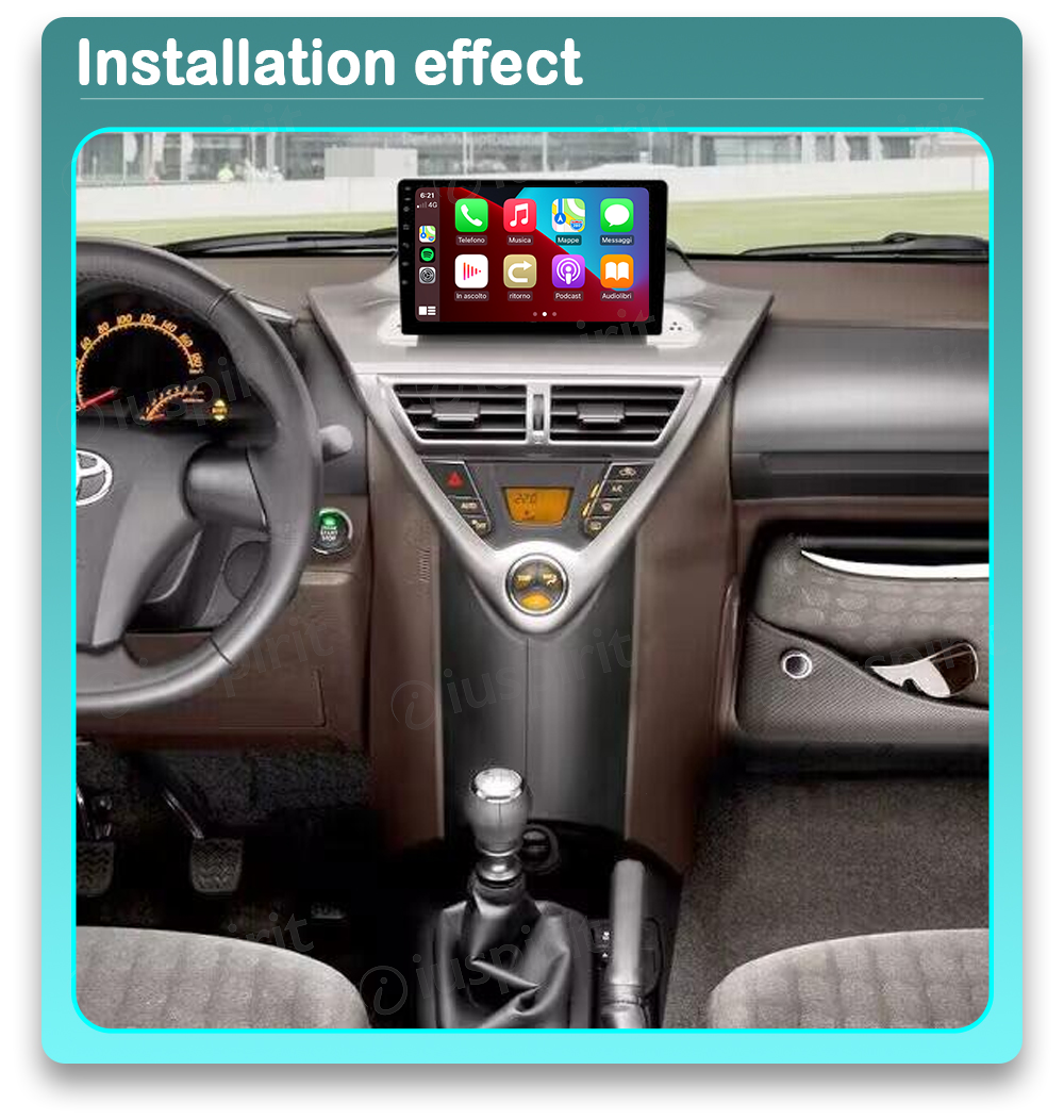 ANDROID autoradio navigatore per Toyota IQ 2008-2016 CarPlay Android Auto GPS USB WI-FI Bluetooth 4G LTE - immagine 6