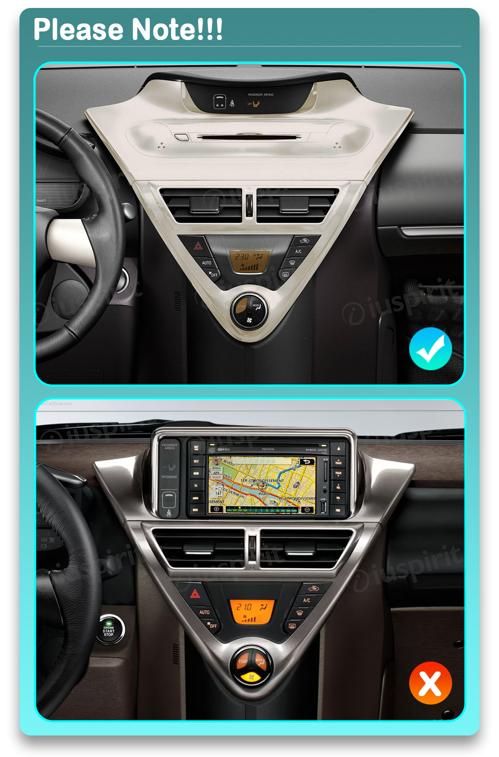 ANDROID autoradio navigatore per Toyota IQ 2008-2016 CarPlay Android Auto GPS USB WI-FI Bluetooth 4G LTE - immagine 7