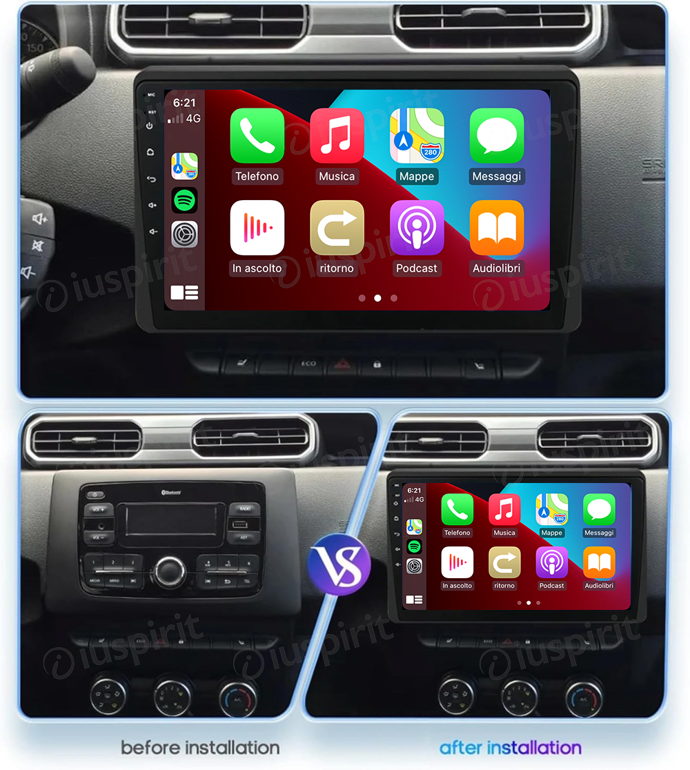 ANDROID autoradio navigatore per Renault Duster Dacia Duster HM 2 Renault Arkana 2019-2022 CarPlay Android Auto GPS USB WI-FI Bluetooth 4G LTE - immagine 6