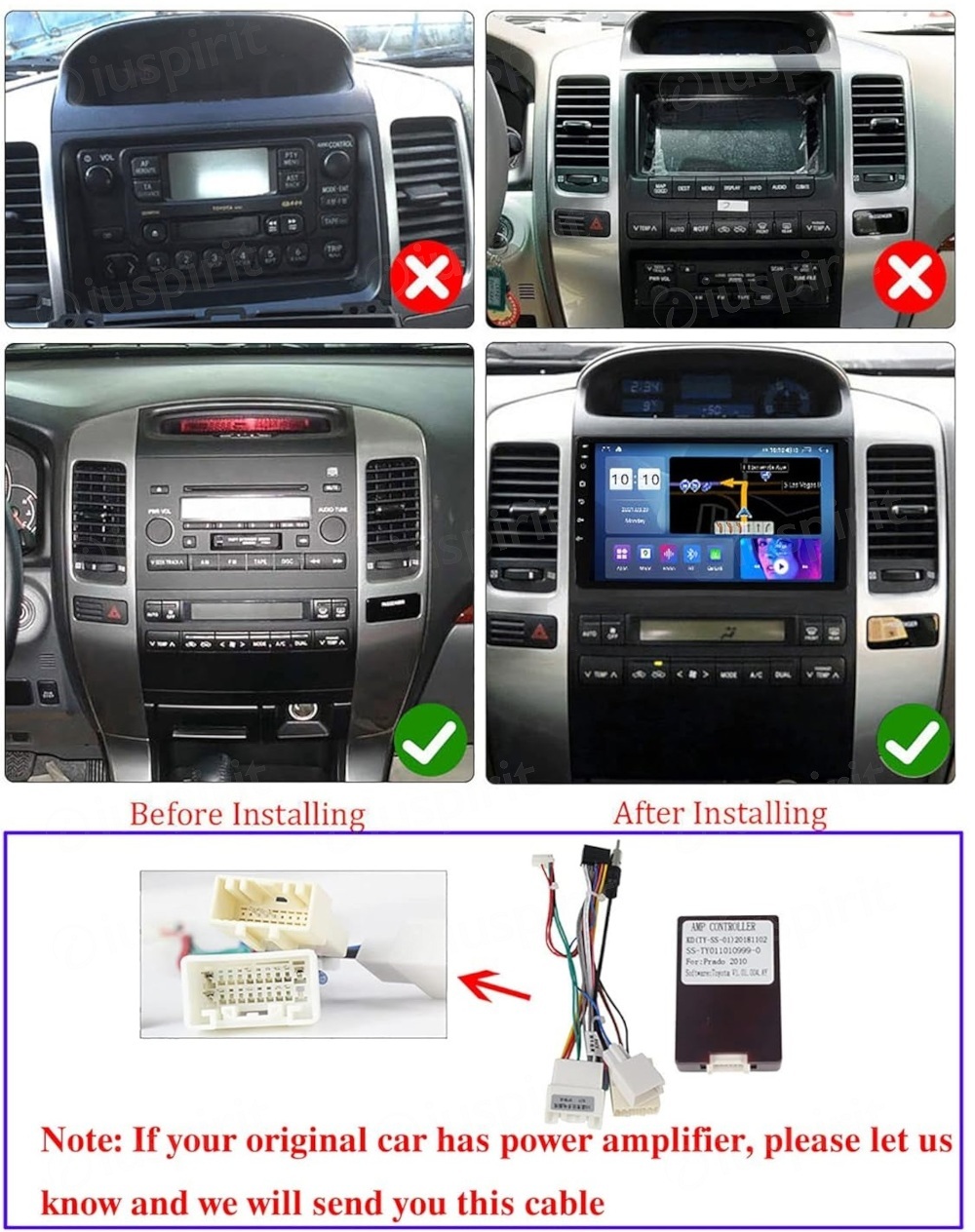ANDROID autoradio navigatore per Toyota Land Cruiser Prado Lexus GX470 GX 470 J120 2004-2009 CarPlay Android Auto GPS USB WI-FI Bluetooth 4G LTE - immagine 7