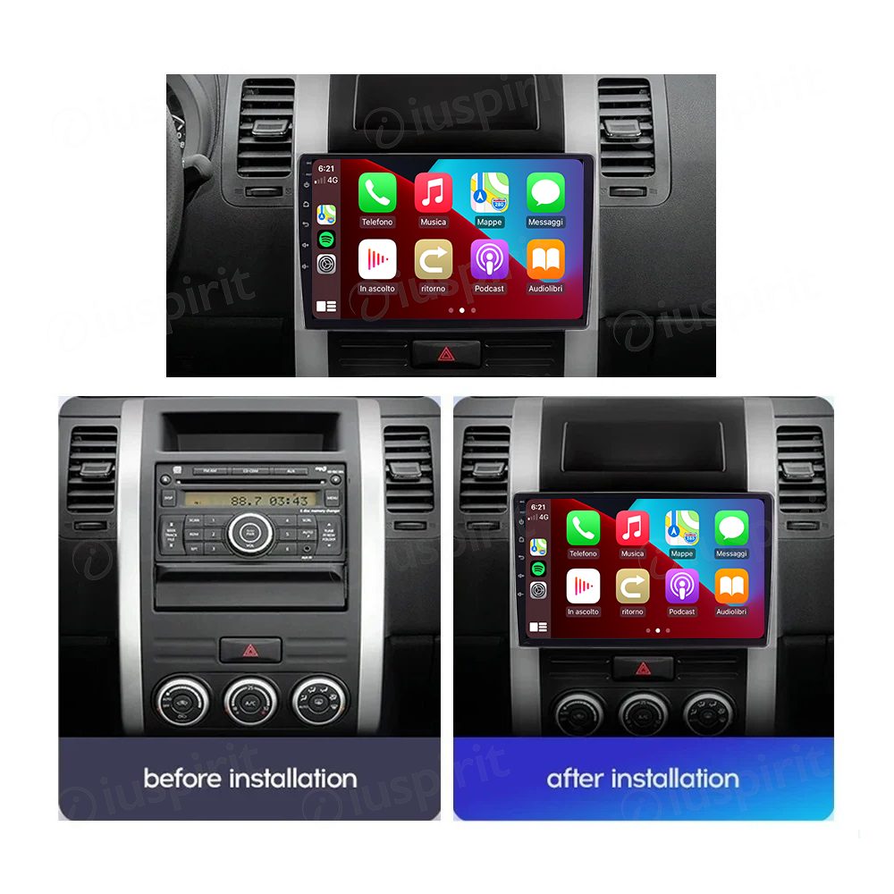ANDROID autoradio navigatore per Nissan X-Trail 2007-2013 CarPlay Android Auto GPS USB WI-FI Bluetooth 4G LTE - immagine 7