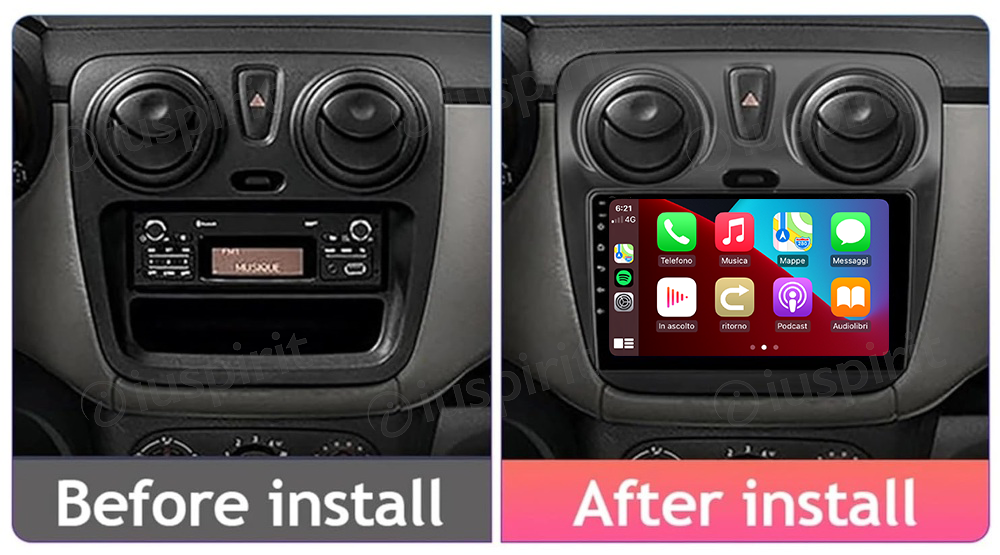 ANDROID autoradio navigatore per Dacia Dokker Dacia Lodgy CarPlay Android Auto GPS USB WI-FI Bluetooth 4G LTE - immagine 7