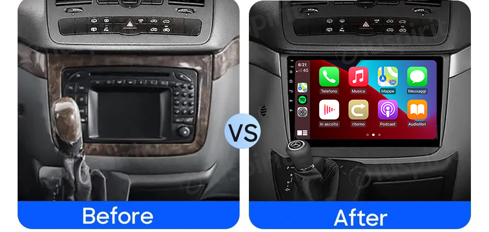 ANDROID autoradio navigatore per Mercedes Benz Vito Mercedes Benz Viano Android Auto GPS USB WI-FI Bluetooth 4G LTE - immagine 7